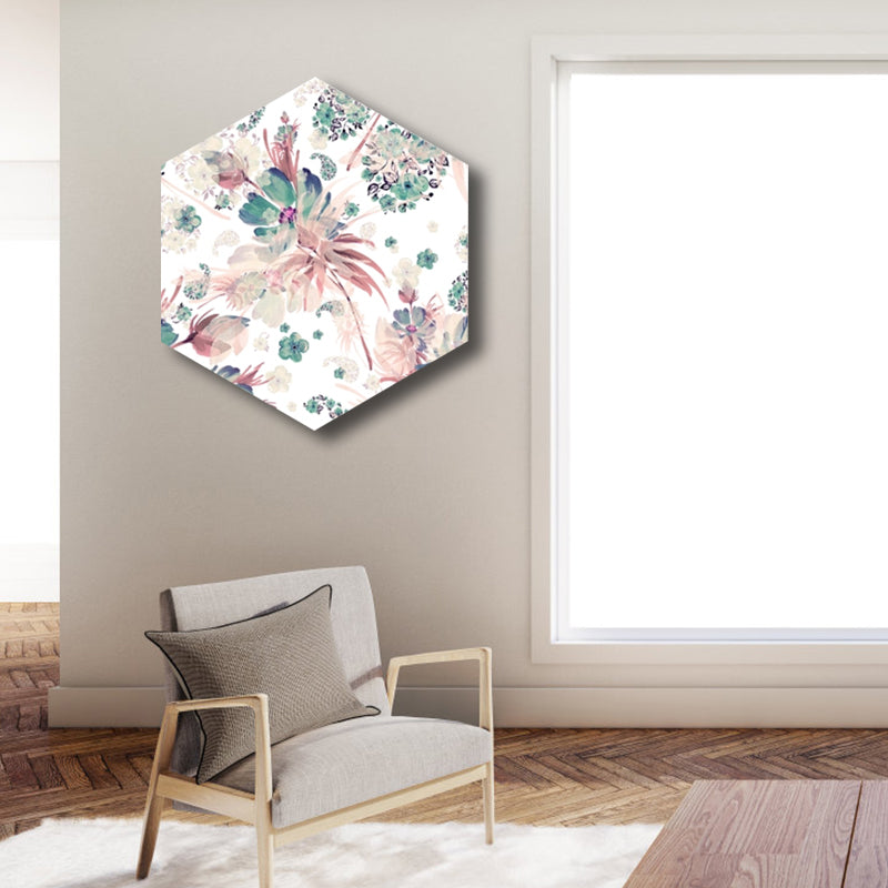 Contemporary Floral Design Art Print Girls Bedroom Wall Decor in Light Color, Textured Clearhalo 'Art Gallery' 'Canvas Art' 'Contemporary Art Gallery' 'Modern' Arts' 1808410