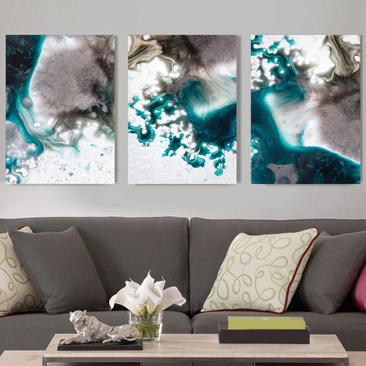 Peculiar Graphic Paintings Art Print Abstract Expressionism Canvas Wall Decor, Set of 3 Green