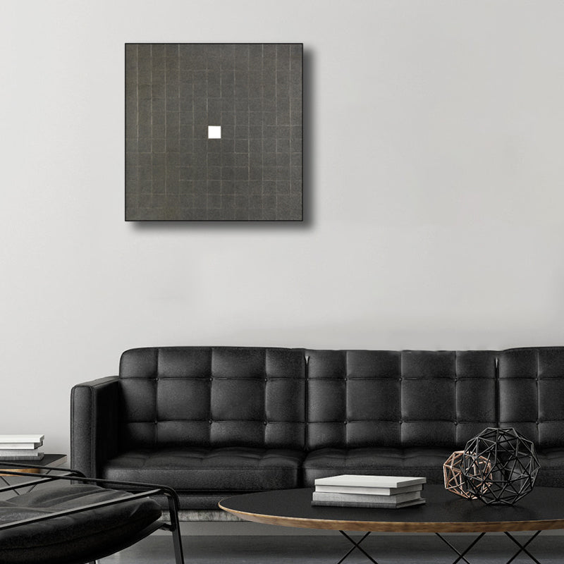 Pastel Color Abstract Wrapped Canvas Textured Scandinavian Living Room Wall Art Decor Black Clearhalo 'Arts' 'Canvas Art' 1808499