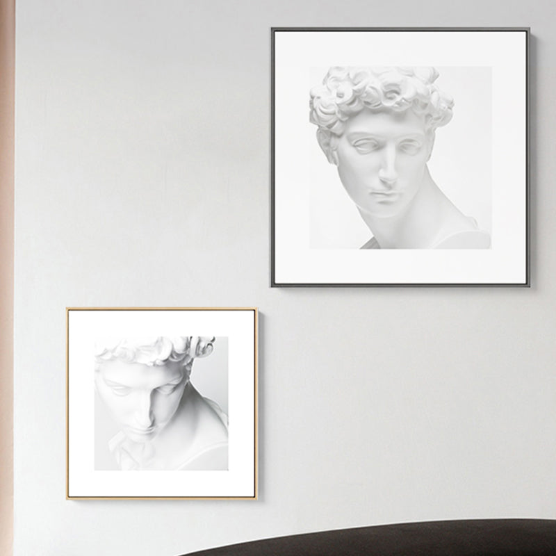 Minimalist Ancient Human Sculpture Canvas Light Color Textured Wall Art for Home Clearhalo 'Arts' 'Canvas Art' 1808535