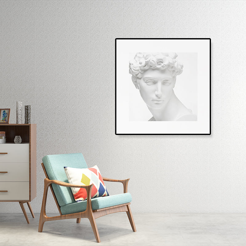 Minimalist Ancient Human Sculpture Canvas Light Color Textured Wall Art for Home Clearhalo 'Arts' 'Canvas Art' 1808537