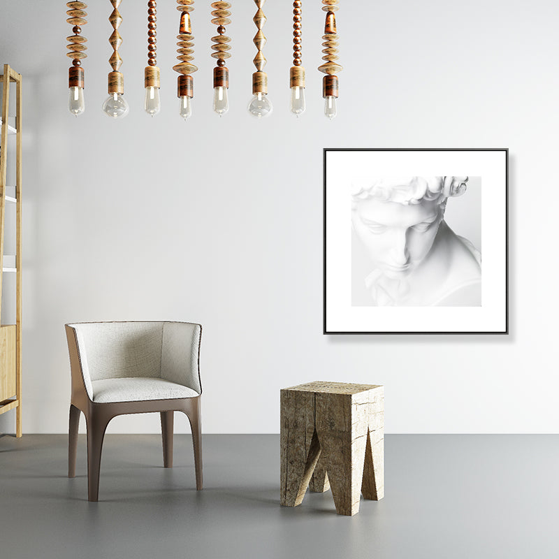 Minimalist Ancient Human Sculpture Canvas Light Color Textured Wall Art for Home Clearhalo 'Arts' 'Canvas Art' 1808543