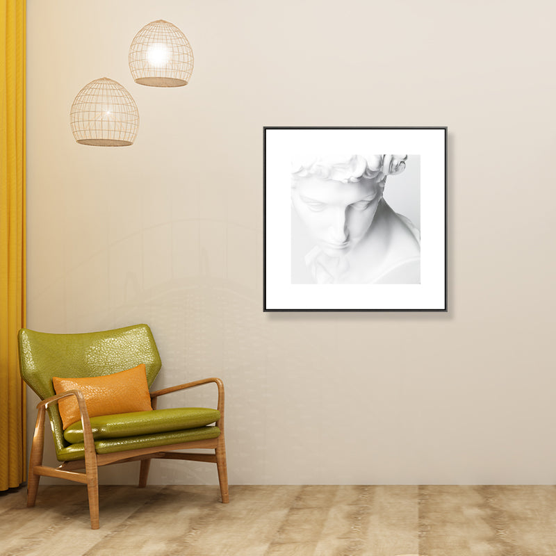 Minimalist Ancient Human Sculpture Canvas Light Color Textured Wall Art for Home Clearhalo 'Arts' 'Canvas Art' 1808544