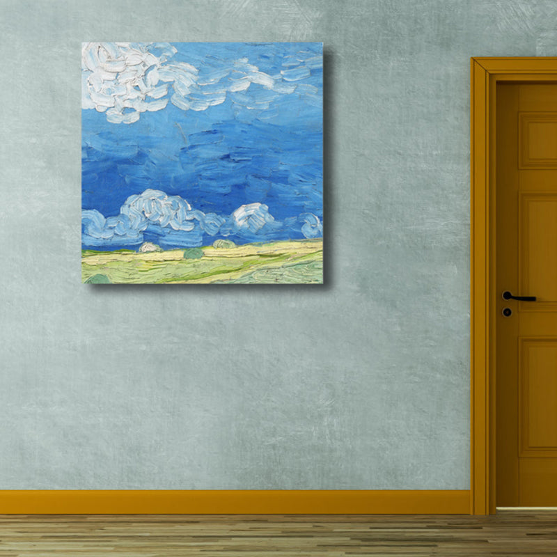 Van Gogh Nature Scenery Painting Traditional Canvas Wall Art Print in Soft Color Light Blue Clearhalo 'Art Gallery' 'Canvas Art' 'Traditional' Arts' 1808569