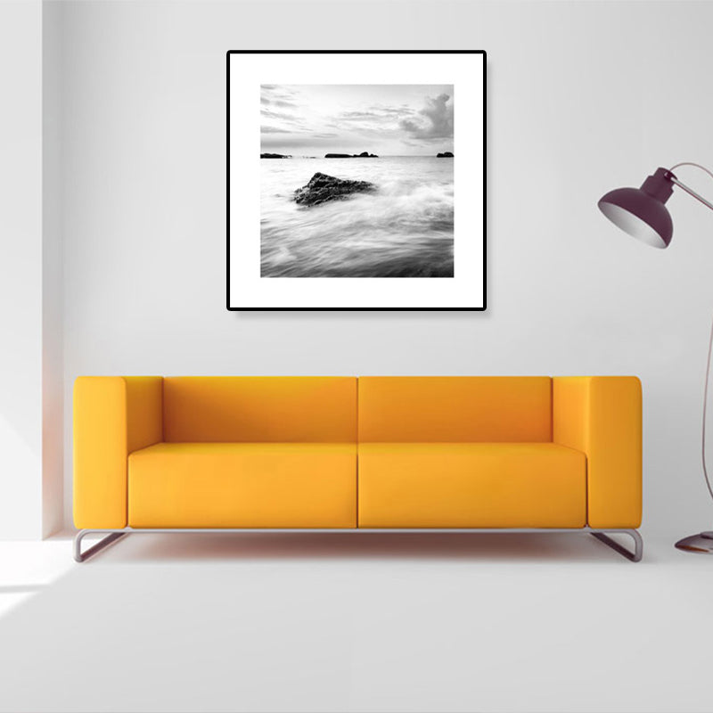 Photograph Ocean Canvas Print Dark Color Modern Wall Art Decor for House Interior Clearhalo 'Art Gallery' 'Canvas Art' 'Contemporary Art Gallery' 'Modern' Arts' 1808581