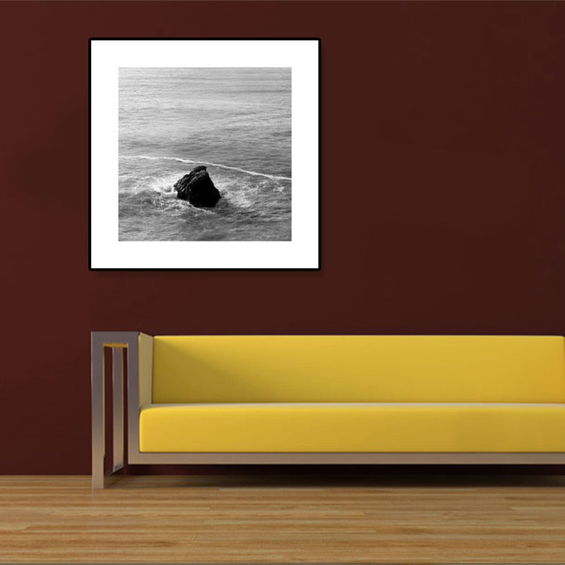 Photograph Ocean Canvas Print Dark Color Modern Wall Art Decor for House Interior Grey Clearhalo 'Art Gallery' 'Canvas Art' 'Contemporary Art Gallery' 'Modern' Arts' 1808583