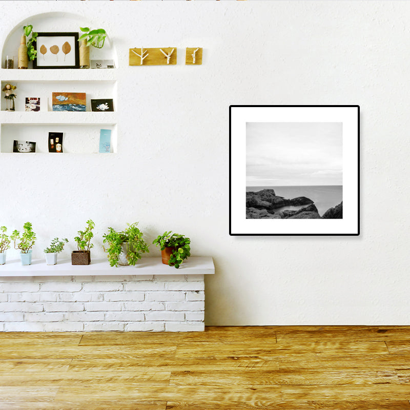 Photograph Ocean Canvas Print Dark Color Modern Wall Art Decor for House Interior Dark Gray Clearhalo 'Art Gallery' 'Canvas Art' 'Contemporary Art Gallery' 'Modern' Arts' 1808591