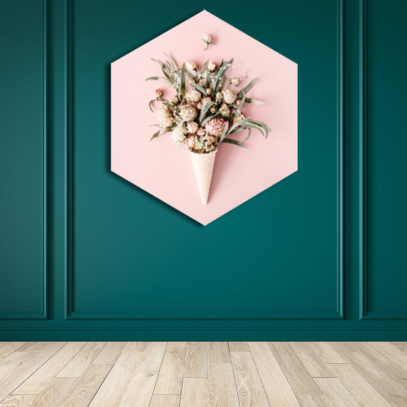 Flower Print Wall Decor Modern Style Textured Wrapped Canvas in Soft Color for Bedroom Clearhalo 'Art Gallery' 'Canvas Art' 'Contemporary Art Gallery' 'Modern' Arts' 1808616