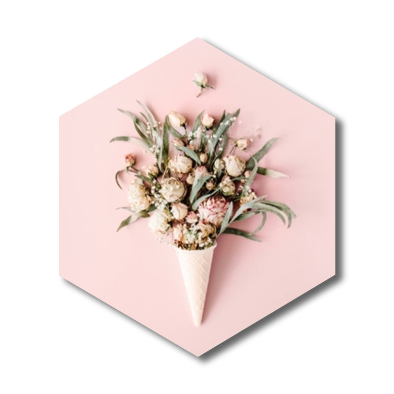 Flower Print Wall Decor Modern Style Textured Wrapped Canvas in Soft Color for Bedroom Clearhalo 'Art Gallery' 'Canvas Art' 'Contemporary Art Gallery' 'Modern' Arts' 1808617