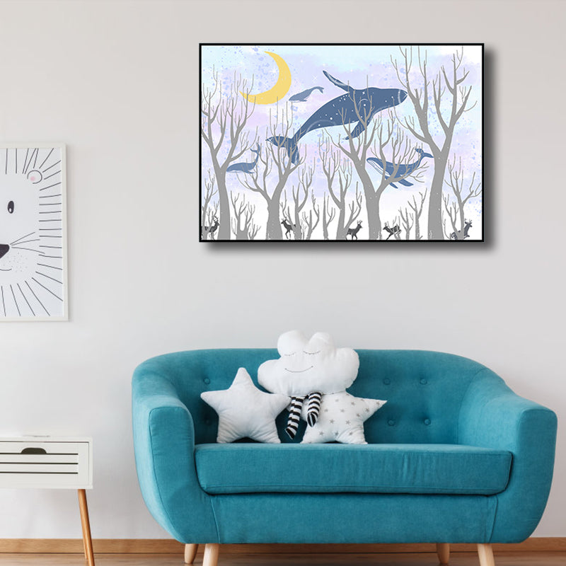 Children's Art Wild Deer Canvas Print Light Color Textured Wall Decor for Living Room Clearhalo 'Art Gallery' 'Canvas Art' 'Kids' Arts' 1808652