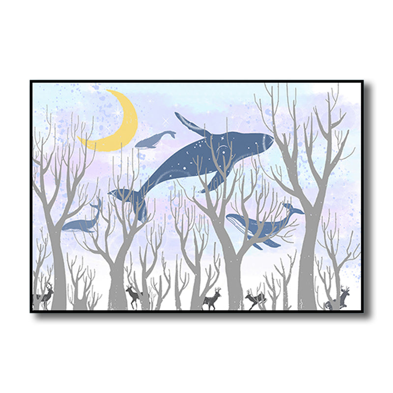 Children's Art Wild Deer Canvas Print Light Color Textured Wall Decor for Living Room Clearhalo 'Art Gallery' 'Canvas Art' 'Kids' Arts' 1808653