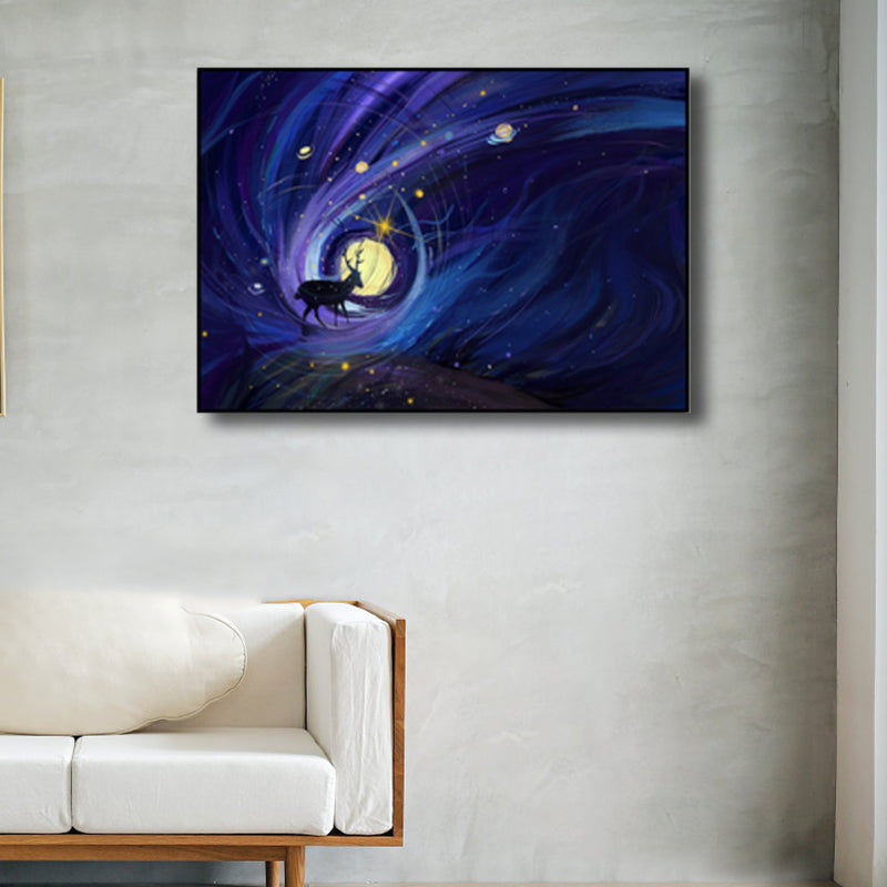 Children's Art Wild Deer Canvas Print Light Color Textured Wall Decor for Living Room Clearhalo 'Art Gallery' 'Canvas Art' 'Kids' Arts' 1808662