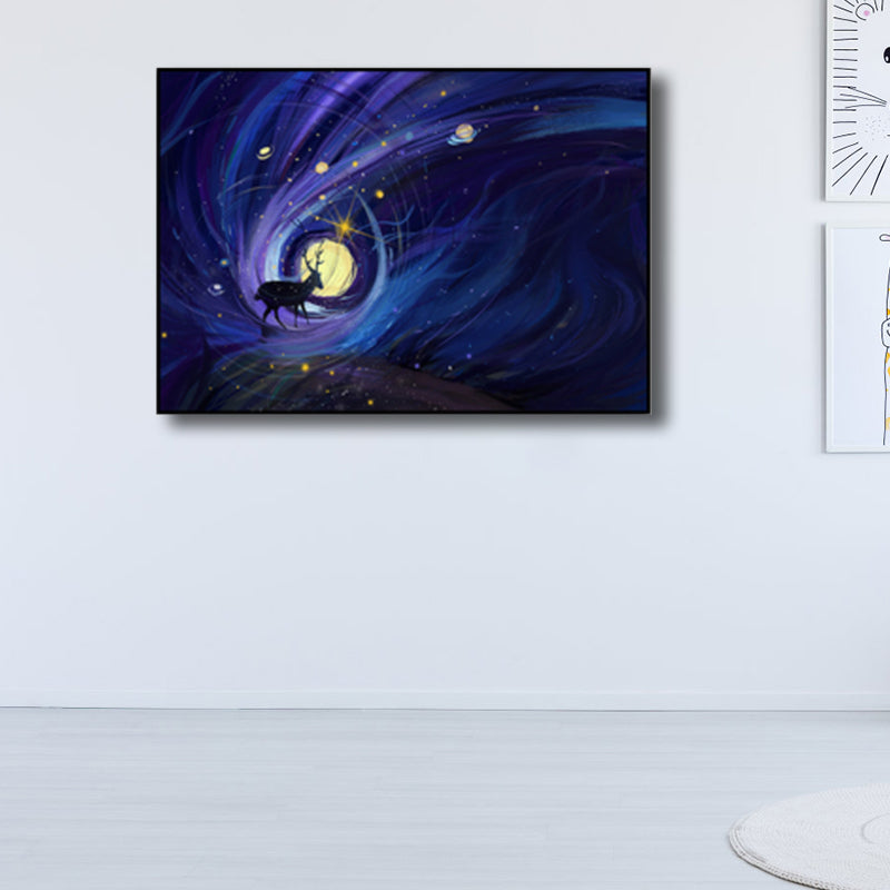 Children's Art Wild Deer Canvas Print Light Color Textured Wall Decor for Living Room Clearhalo 'Art Gallery' 'Canvas Art' 'Kids' Arts' 1808663