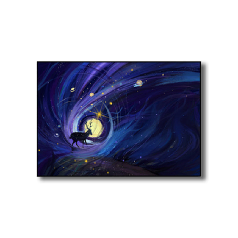 Children's Art Wild Deer Canvas Print Light Color Textured Wall Decor for Living Room Clearhalo 'Art Gallery' 'Canvas Art' 'Kids' Arts' 1808664