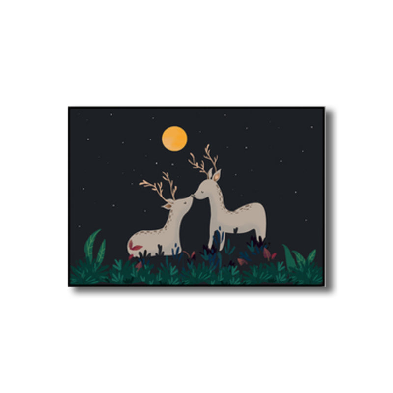 Children's Art Wild Deer Canvas Print Light Color Textured Wall Decor for Living Room Clearhalo 'Art Gallery' 'Canvas Art' 'Kids' Arts' 1808676