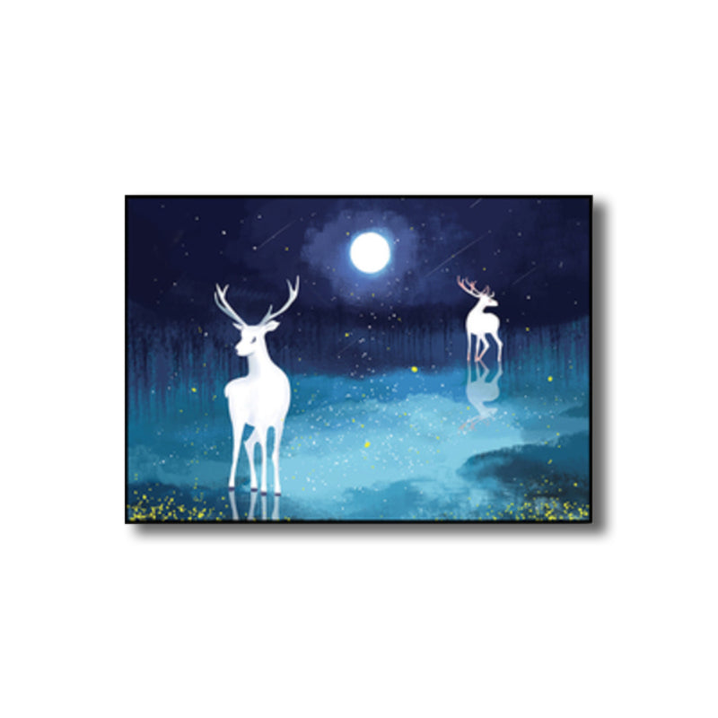Children's Art Wild Deer Canvas Print Light Color Textured Wall Decor for Living Room Clearhalo 'Art Gallery' 'Canvas Art' 'Kids' Arts' 1808684
