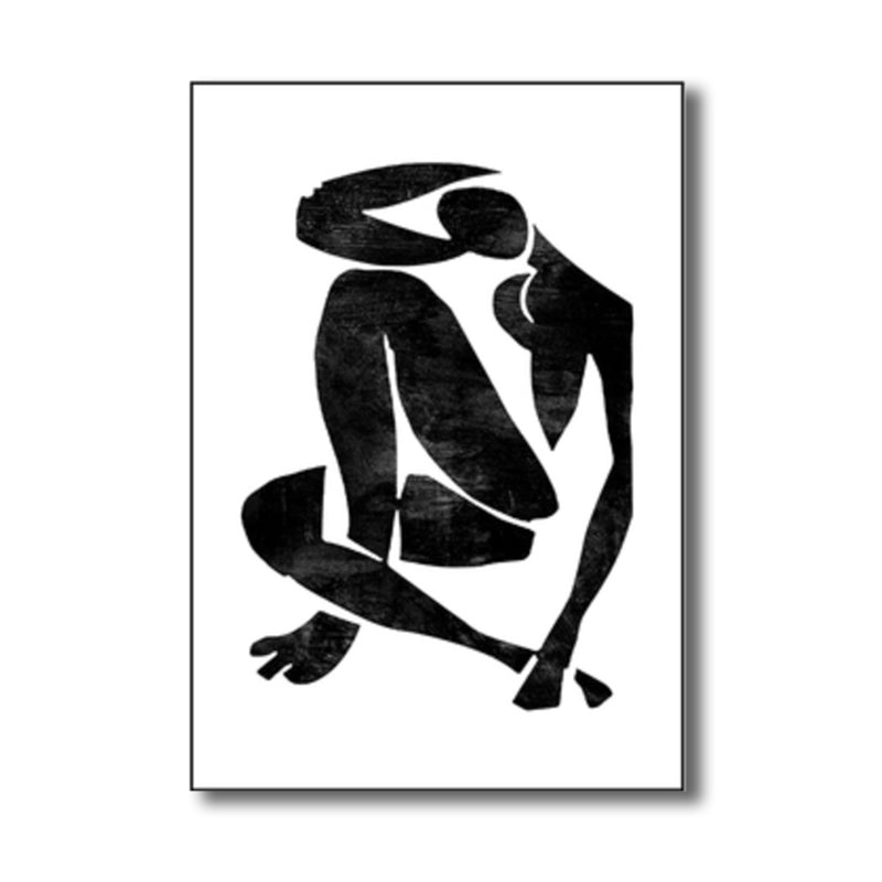 Black Modern Style Painting Sports Figure Print Wrapped Canvas for Girls Bedroom Clearhalo 'Art Gallery' 'Canvas Art' 'Contemporary Art Gallery' 'Modern' Arts' 1808688