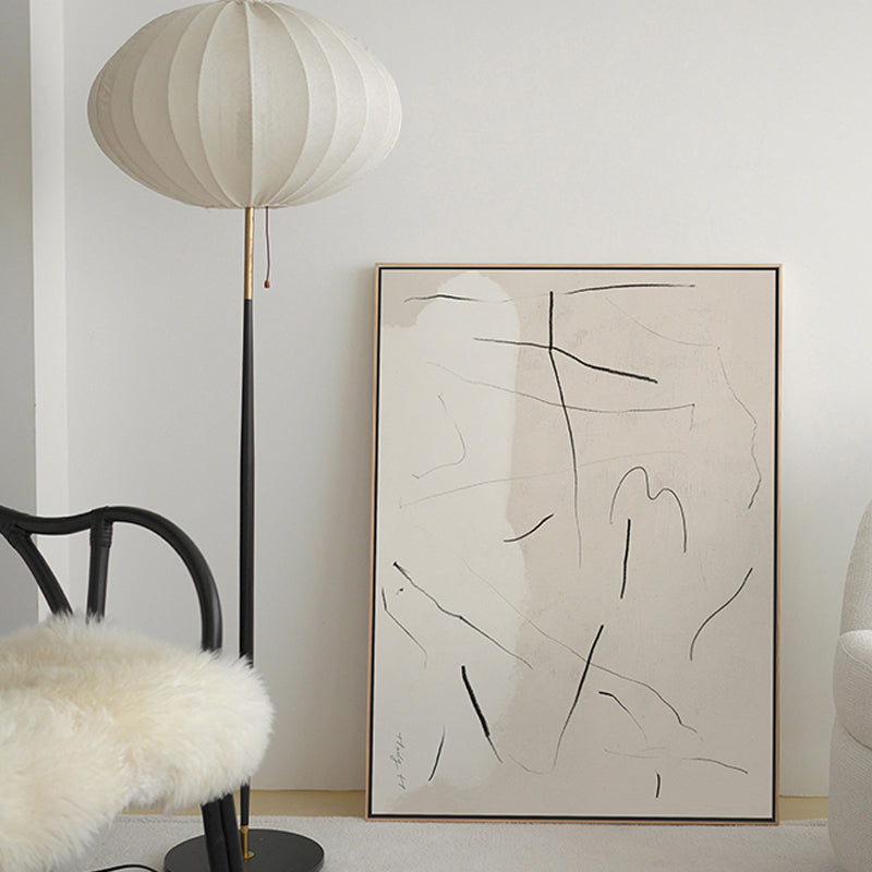 Abstract Expressionism Abstract Wall Art Decor Pastel Color Dining Room Wrapped Canvas White Clearhalo 'Arts' 'Canvas Art' 1808721