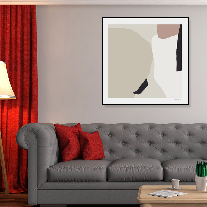 Brush Stroke Wrapped Canvas Soft Color Abstract Expressionism Painting for Study Room White Clearhalo 'Arts' 'Canvas Art' 1808738