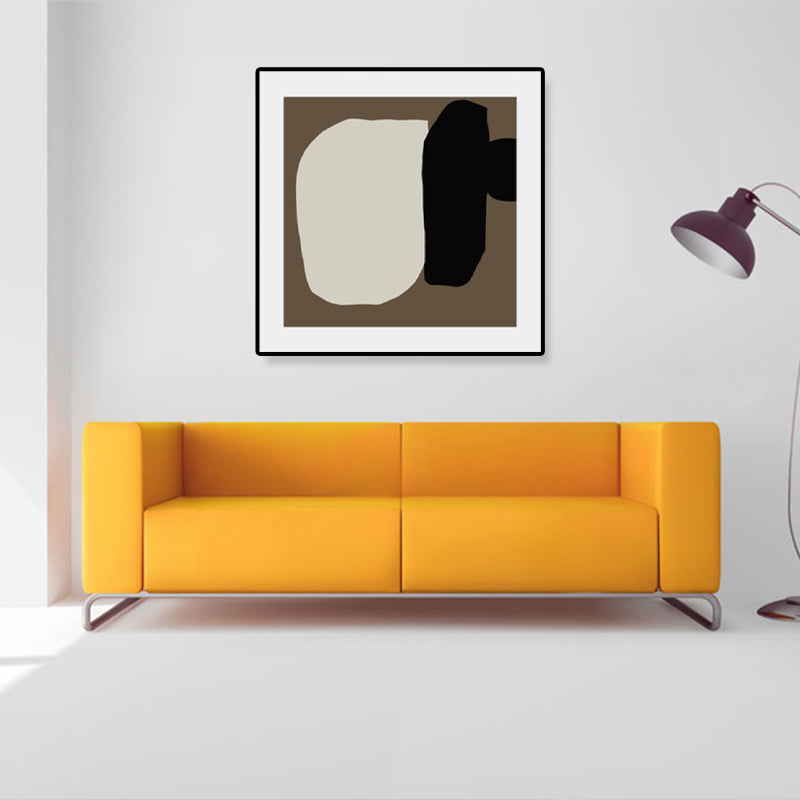 Brush Stroke Wrapped Canvas Soft Color Abstract Expressionism Painting for Study Room Black Clearhalo 'Arts' 'Canvas Art' 1808745