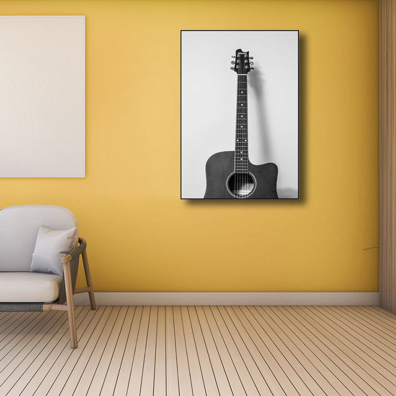 Contemporary Wall Art Grey Photographic Print Guitar Wall Decor for Boys Bedroom Clearhalo 'Art Gallery' 'Canvas Art' 'Contemporary Art Gallery' 'Modern' Arts' 1808750