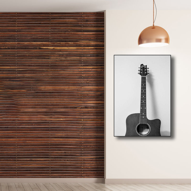Contemporary Wall Art Grey Photographic Print Guitar Wall Decor for Boys Bedroom Clearhalo 'Art Gallery' 'Canvas Art' 'Contemporary Art Gallery' 'Modern' Arts' 1808751