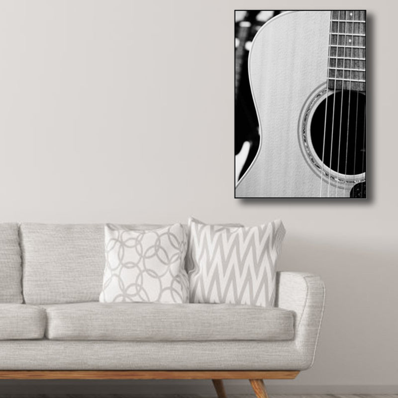 Contemporary Wall Art Grey Photographic Print Guitar Wall Decor for Boys Bedroom Clearhalo 'Art Gallery' 'Canvas Art' 'Contemporary Art Gallery' 'Modern' Arts' 1808757
