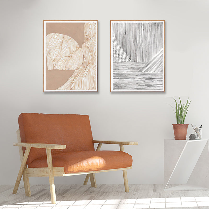 Illustration Devise Pattern Wall Print Dining Room Abstract Canvas in Light Color Clearhalo 'Arts' 'Canvas Art' 1808799