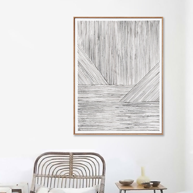 Illustration Devise Pattern Wall Print Dining Room Abstract Canvas in Light Color Grey Clearhalo 'Arts' 'Canvas Art' 1808806
