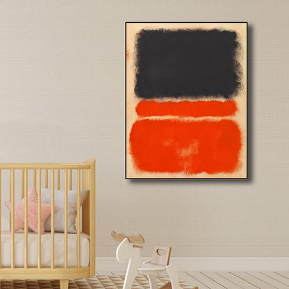 Light Color Hand Printed Canvas Textured Abstract Expressionism House Interior Painting Red Clearhalo 'Arts' 'Canvas Art' 1808829