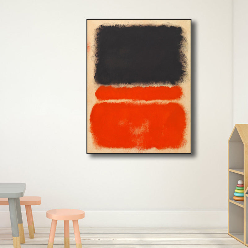 Light Color Hand Printed Canvas Textured Abstract Expressionism House Interior Painting Clearhalo 'Arts' 'Canvas Art' 1808831