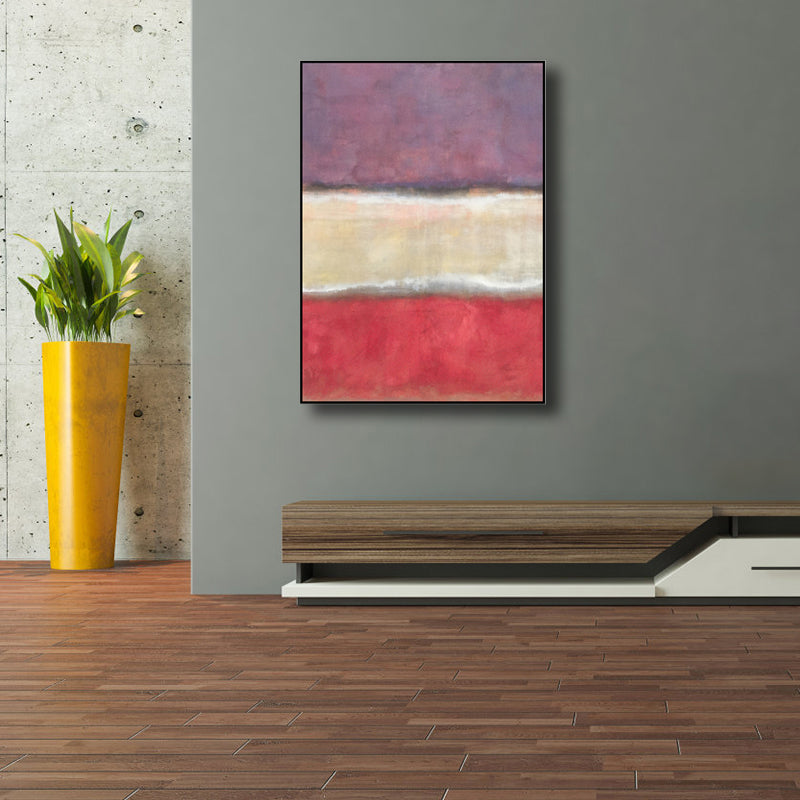 Light Color Hand Printed Canvas Textured Abstract Expressionism House Interior Painting Clearhalo 'Arts' 'Canvas Art' 1808839