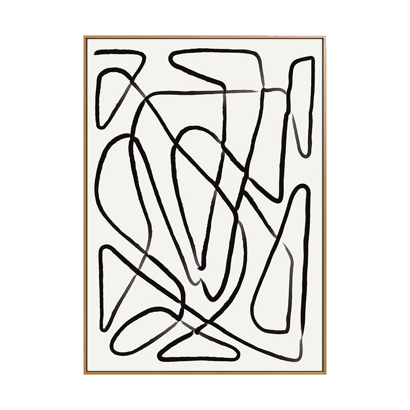 Irregular Line Pattern Wall Art Decor Living Room Abstract Canvas Print in Pastel Color Clearhalo 'Arts' 'Canvas Art' 1808844