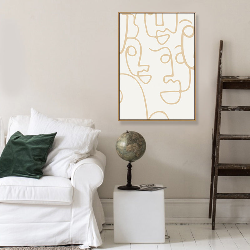 Irregular Line Pattern Wall Art Decor Living Room Abstract Canvas Print in Pastel Color Clearhalo 'Arts' 'Canvas Art' 1808850