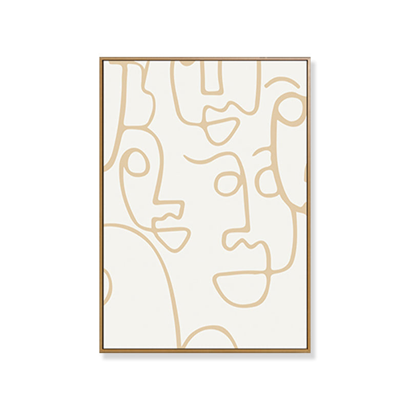 Irregular Line Pattern Wall Art Decor Living Room Abstract Canvas Print in Pastel Color Clearhalo 'Arts' 'Canvas Art' 1808852