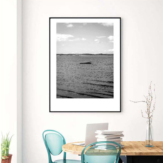 Grey Tropical Canvas Wall Art Photographic Scenery Print Wall Decor for Dining Room Grey Clearhalo 'Art Gallery' 'Canvas Art' 'Coastal Art Gallery' 'Tropical' Arts' 1808853