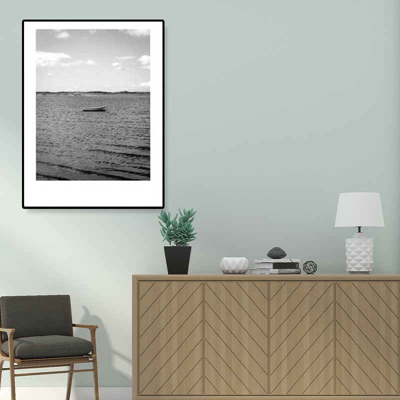 Grey Tropical Canvas Wall Art Photographic Scenery Print Wall Decor for Dining Room Clearhalo 'Art Gallery' 'Canvas Art' 'Coastal Art Gallery' 'Tropical' Arts' 1808854