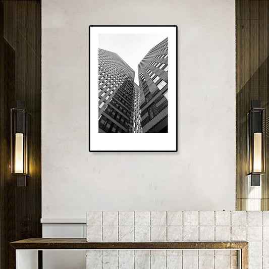 Modern Architecture Wall Art Grey Photo Print Building Canvas for Living Room, Optional Sizes Clearhalo 'Art Gallery' 'Canvas Art' 'Contemporary Art Gallery' 'Modern' Arts' 1808865