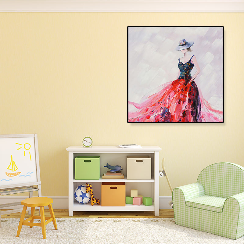 Light Color Glam Canvas Ballet Girl Art Print for Dining Room, Multiple Sizes Options Clearhalo 'Arts' 'Canvas Art' 1808901