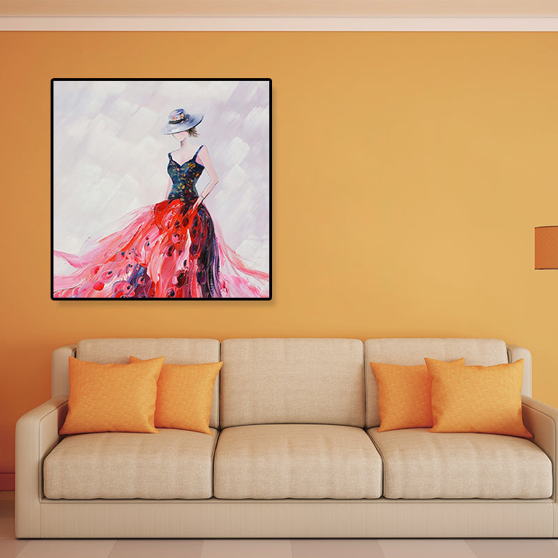 Light Color Glam Canvas Ballet Girl Art Print for Dining Room, Multiple Sizes Options Clearhalo 'Arts' 'Canvas Art' 1808902