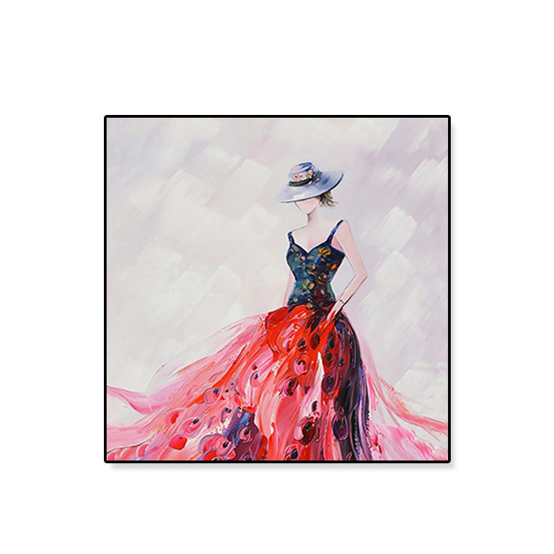 Light Color Glam Canvas Ballet Girl Art Print for Dining Room, Multiple Sizes Options Clearhalo 'Arts' 'Canvas Art' 1808903