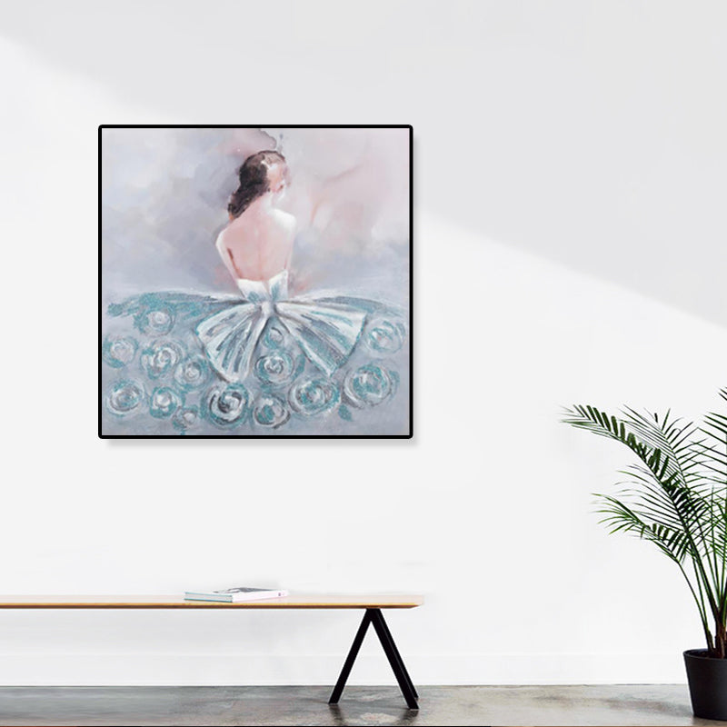Light Color Glam Canvas Ballet Girl Art Print for Dining Room, Multiple Sizes Options Clearhalo 'Arts' 'Canvas Art' 1808905