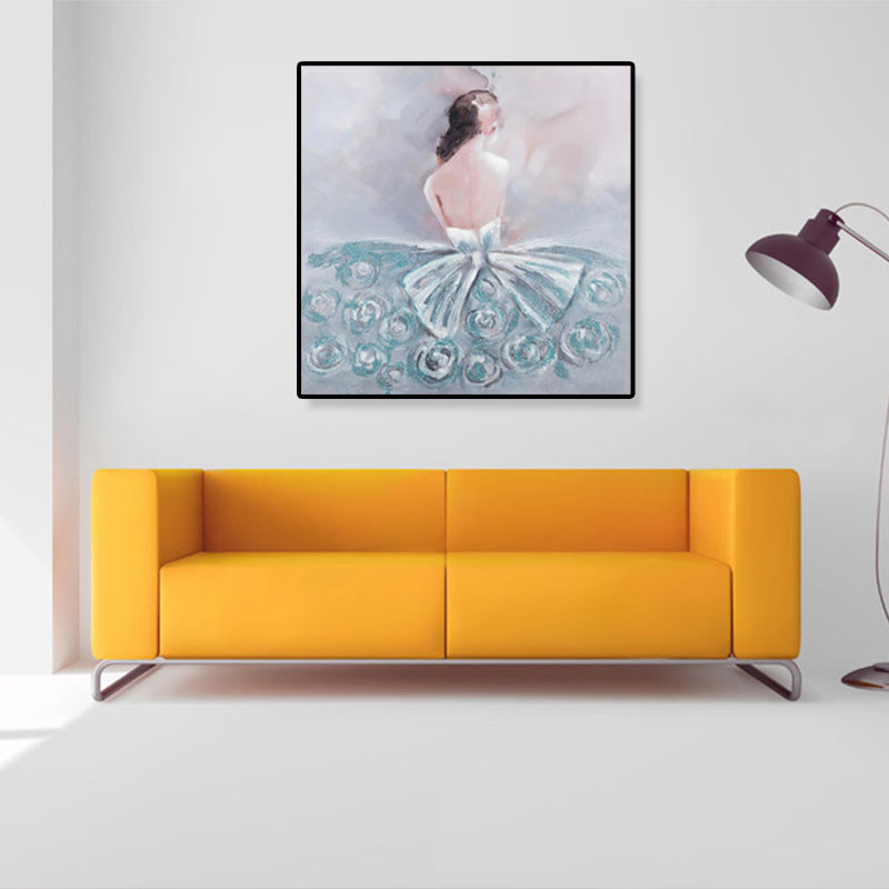 Light Color Glam Canvas Ballet Girl Art Print for Dining Room, Multiple Sizes Options Clearhalo 'Arts' 'Canvas Art' 1808906
