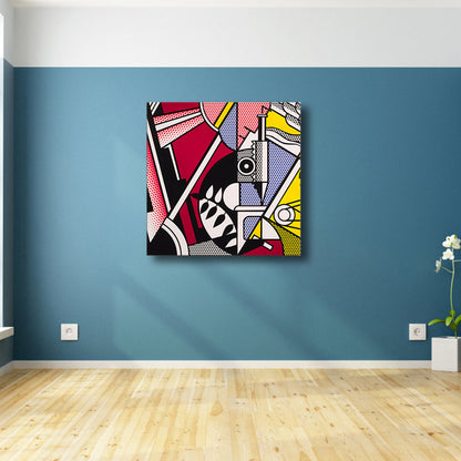Unique Abstract Graphic Wall Decor Soft Color Pop Art Canvas for Bathroom, Multiple Sizes Red Clearhalo 'Arts' 'Canvas Art' 1808921