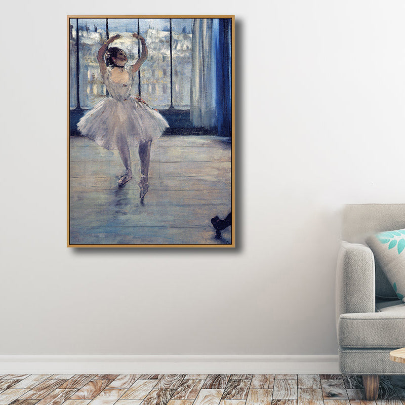 Art Nouveau Ballerina Painting Canvas Textured Soft Color Wall Decor for Girls Room Clearhalo 'Arts' 'Canvas Art' 1808995