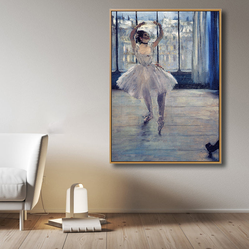 Art Nouveau Ballerina Painting Canvas Textured Soft Color Wall Decor for Girls Room Clearhalo 'Arts' 'Canvas Art' 1808996