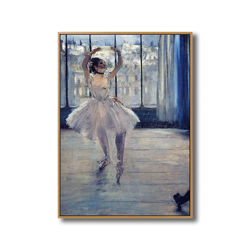 Art Nouveau Ballerina Painting Canvas Textured Soft Color Wall Decor for Girls Room Clearhalo 'Arts' 'Canvas Art' 1808997