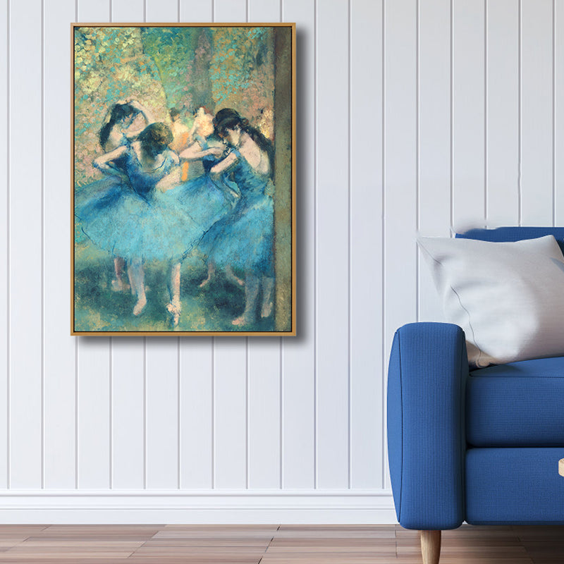 Art Nouveau Ballerina Painting Canvas Textured Soft Color Wall Decor for Girls Room Clearhalo 'Arts' 'Canvas Art' 1809002