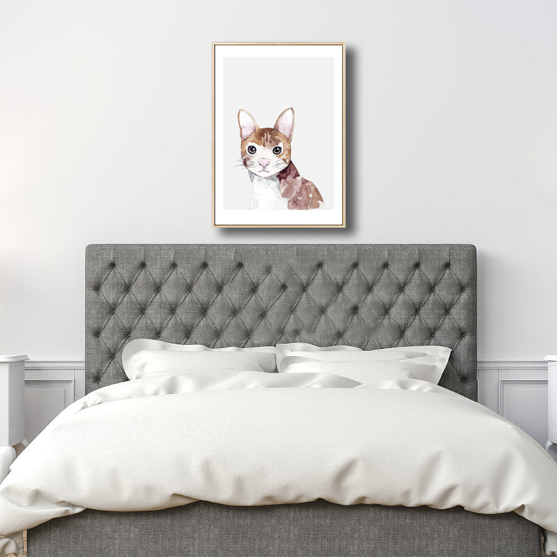 Kids Style Illustration Animal Canvas Art Light Color Textured Wall Decor for Living Room Light Brown Clearhalo 'Art Gallery' 'Canvas Art' 'Kids' Arts' 1809045