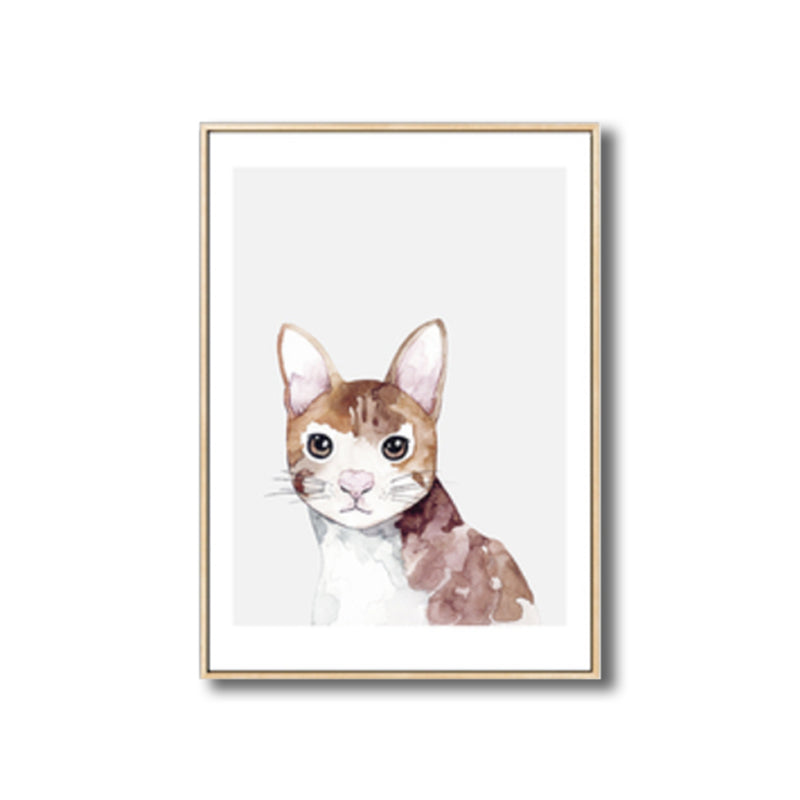 Kids Style Illustration Animal Canvas Art Light Color Textured Wall Decor for Living Room Clearhalo 'Art Gallery' 'Canvas Art' 'Kids' Arts' 1809047